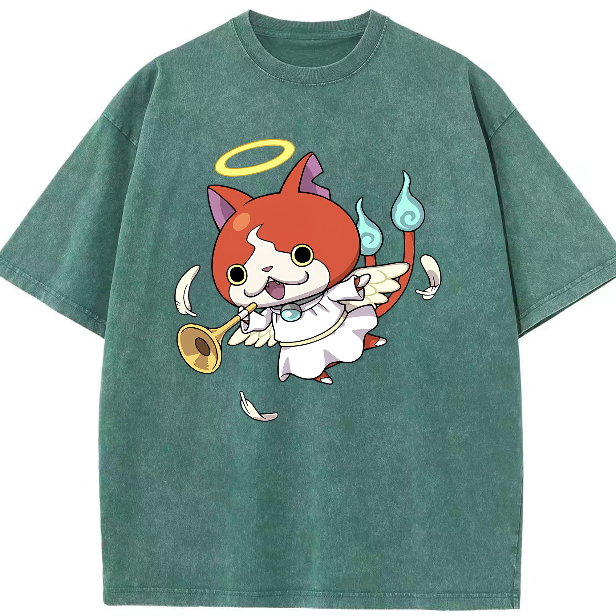 （画像用） 妖怪ウォッチ Yo-kai Watch 綿100% ヴィンテージ風 半袖Tシャツ（フロントプリント）